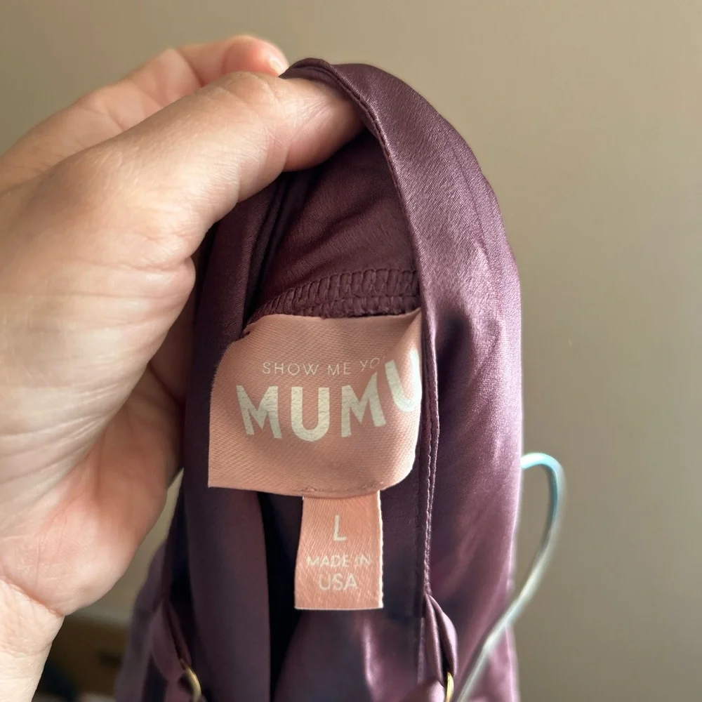 Show Me Your MuMu verona cowl midi dress plum luxe satin women’s Large - Picture 4 of 5